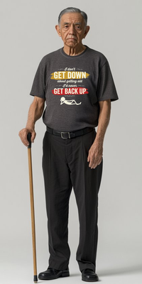 Load image into Gallery viewer, Funny Grumpy Old Man Shirt – I Don't Get Down About Getting Old I'd Never Get Back Up – Sarcastic Dad Grandpa Gift T-Shirt